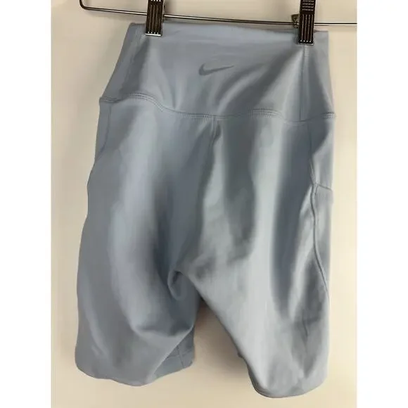 NWT Nike One Dri-FIT High Waist 8" Biker Shorts Blue FZ6758-440 Women's Size XS - Picture 11 of 16